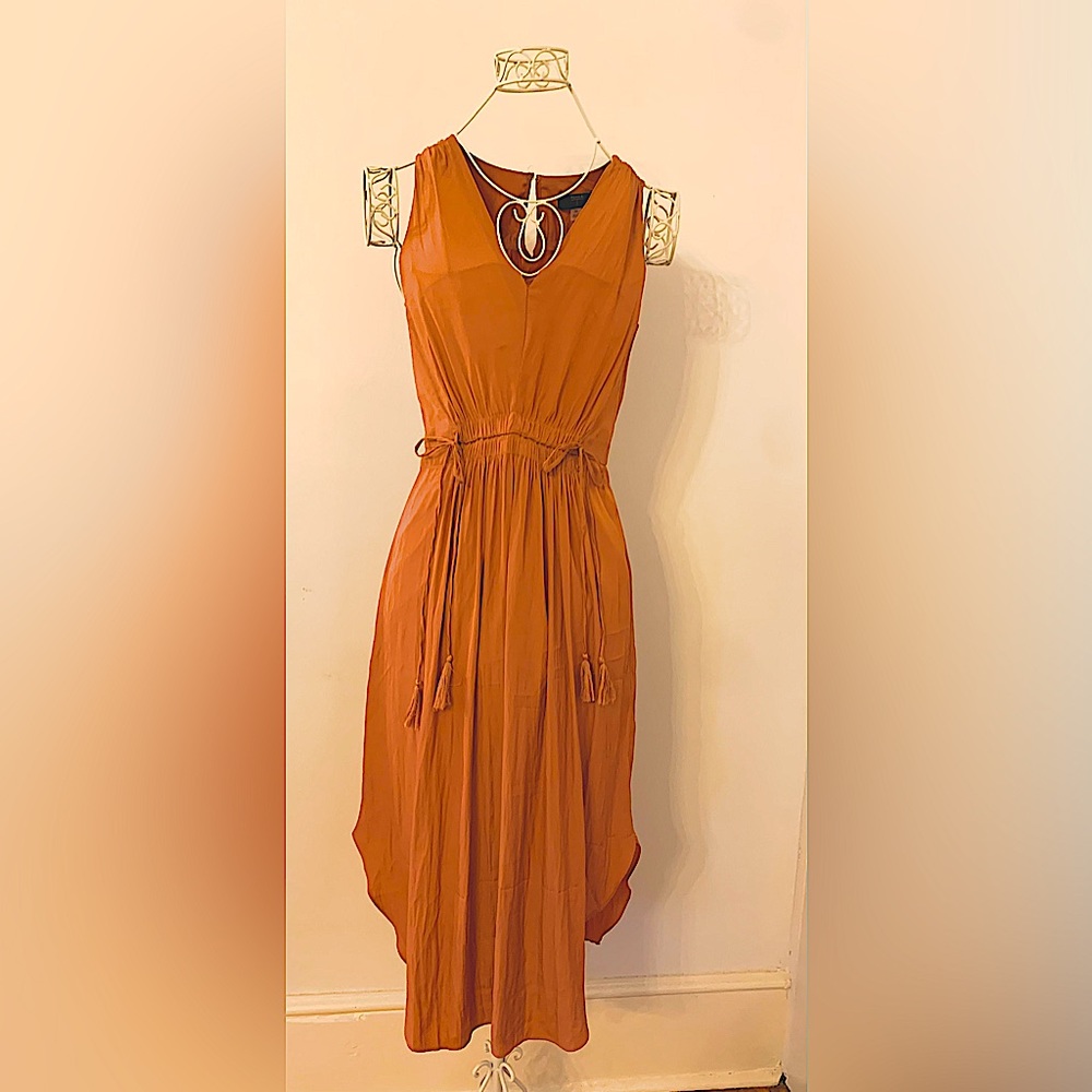 Orange Tahari midi dress